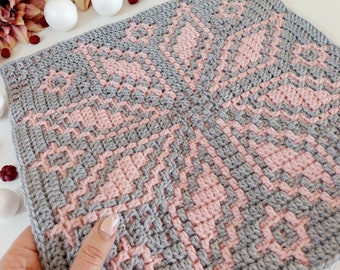 Glorious Bloom Crochet Pattern: Overlay Mosaic Floral Motif (PDF Pattern)