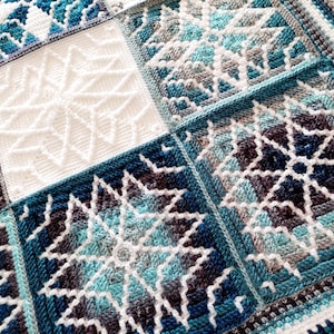 Otra sorpresa para mí. Motivos de crochet con superposición de mosaicos. Gráficos y patrones escritos