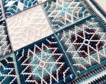 Another Surprise Me. Overlay mosaic crochet motifs. Charts and written patterns