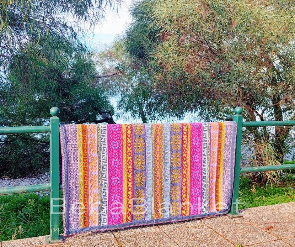 22 Crochet Mosaic Charts with Mandalas, Candy Corn, Dragon Scales, and Cats 17 Market OF Colors: Overlay Mosaic Crochet Blanket Pattern.