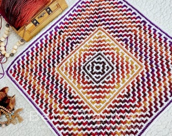 Mosaic Crochet Blanket Pattern: Square Overlay Design (PDF Pattern)