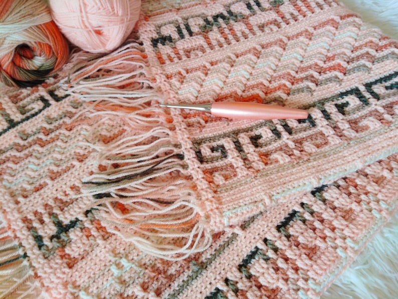 Mosaic Afghan/blanket Pattern Mysterious Mosaic. Chart for Etsy