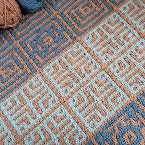 Geometrisch mozaïek Afghaans/dekenpatroon Mix en Match. Tabel voor elk onderdeel. Perfect genderneutraal cadeau voor elk gezinslid