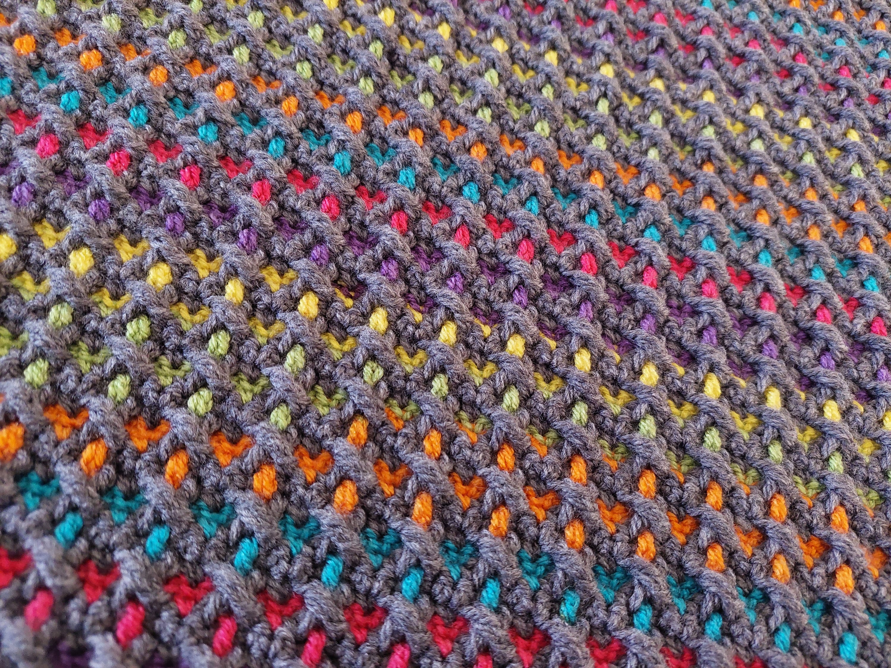 Inset Mosaic Crochet Pattern I Can See A Rainbow. Chart, Written ...