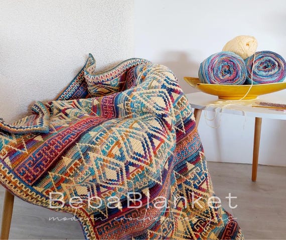 アフガン編みの模様100&編み針セット モザイクかぎ針編みのアフガン