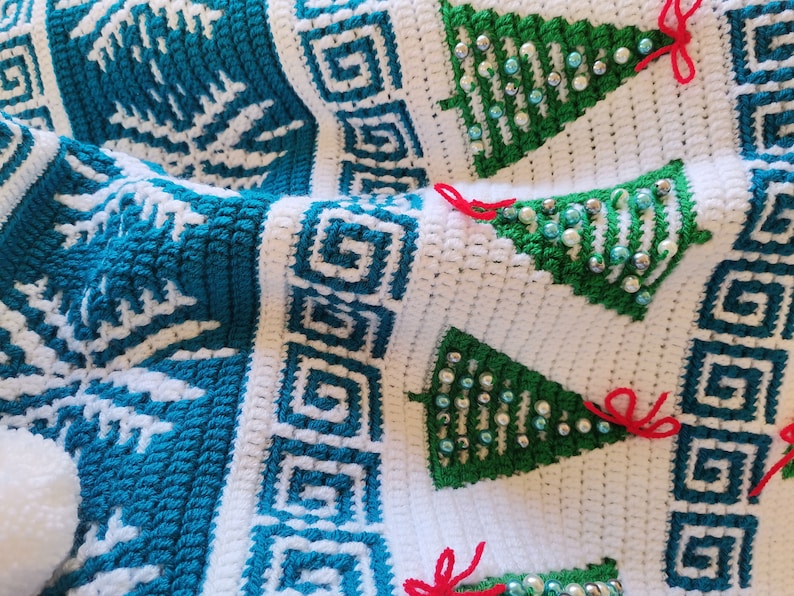 Mosaic Christmas Afghan/blanket Pattern. Chart for Each Part. Etsy