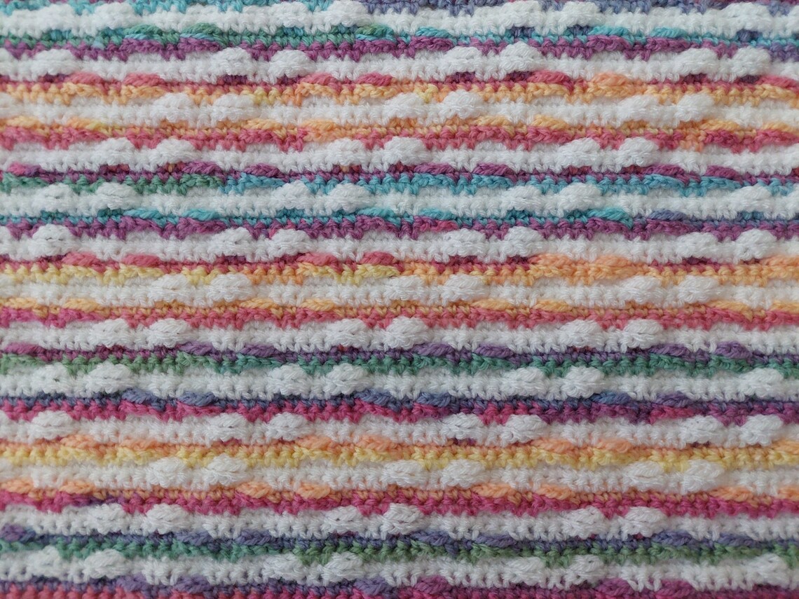 Inset Mosaic Crochet Pattern Climbing Rainbow. Chart and Written ...