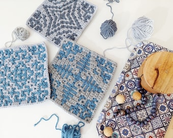 Autumn Mosaic Crochet Square Pattern: 3 Motifs (PDF Pattern)