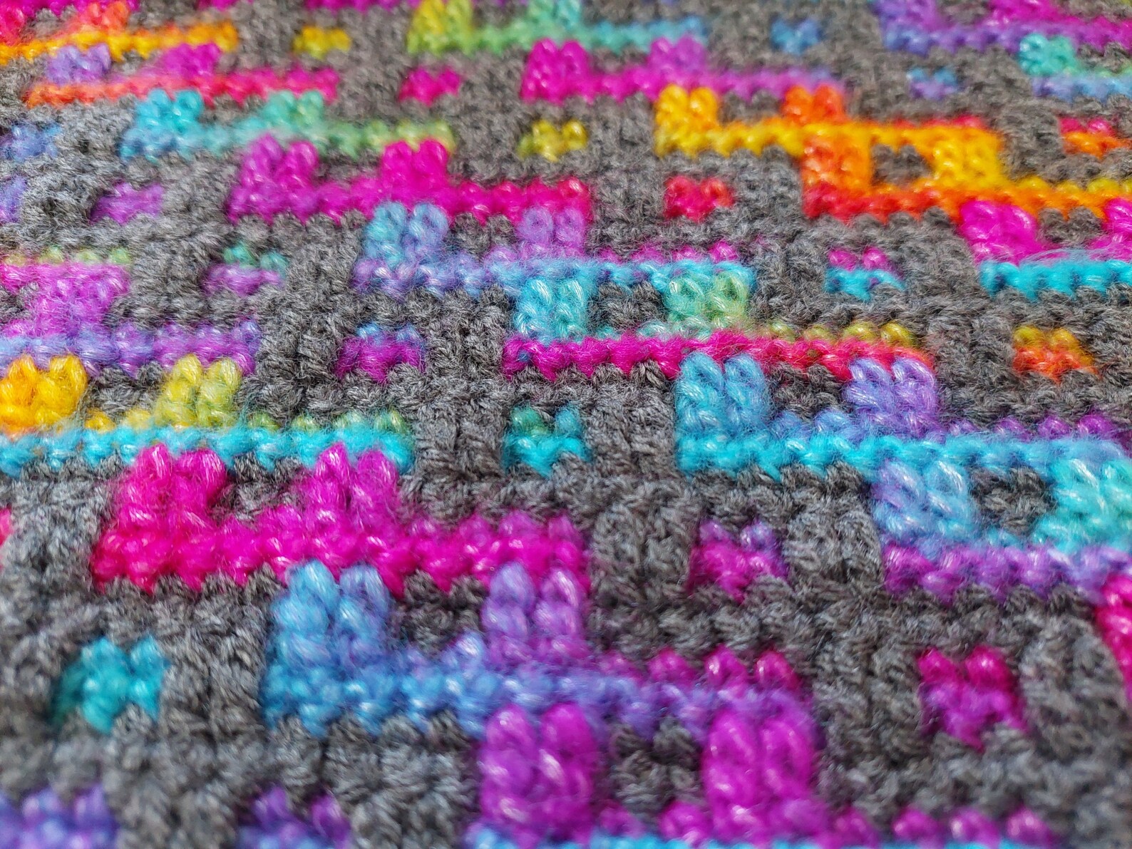 Inset Mosaic Crochet Pattern Climbing Rainbow. Chart and Written ...