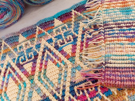 Mosaic Pattern Blankets with Free Crochet Patterns