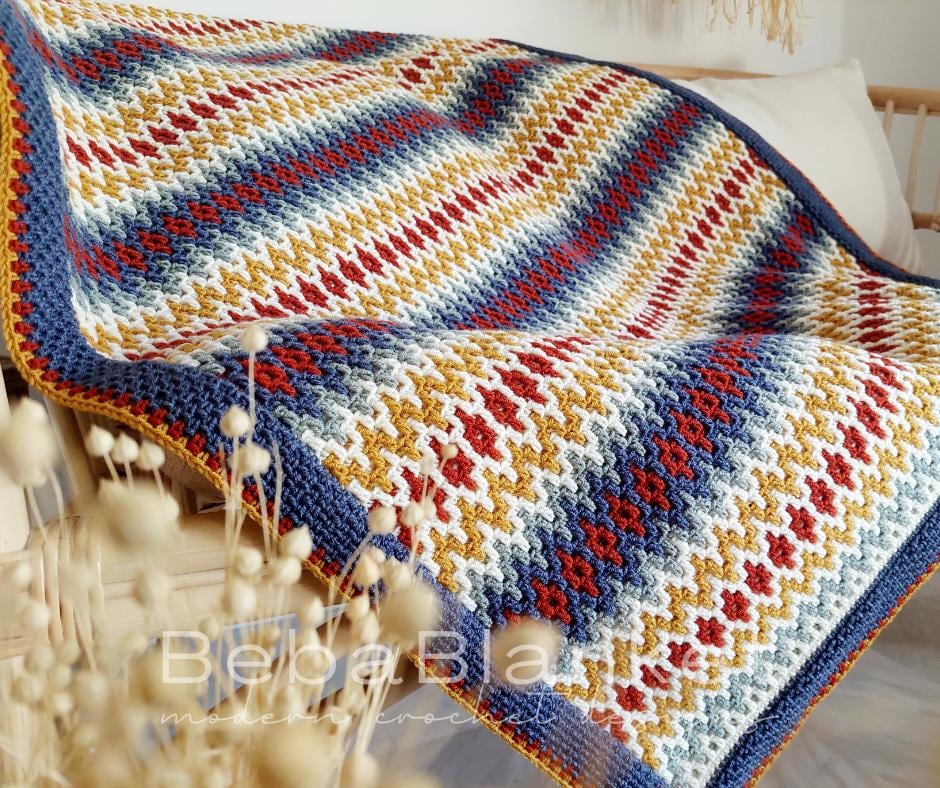 40 Rainbow Blanket Crochet Patterns to Brighten Baby Rooms, Throws, and Gift Giving 16 UP & Going: Easy Overlay Mosaic Crochet Rainbow Blanket