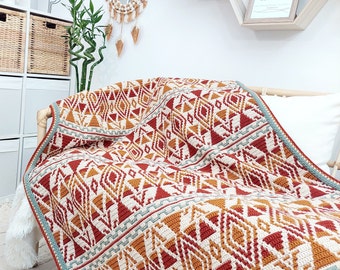 ALTERNATIVEN: Overlay Mosaic Crochet Afghan / Decken-Muster. Zwei Designmöglichkeiten. Strickschriften und ausgeschriebene Anleitungen (pdf)