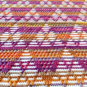 Overlay mosaic  crochet afghan/blanket pattern  Mosaic Bermuda. Chart and written pattern