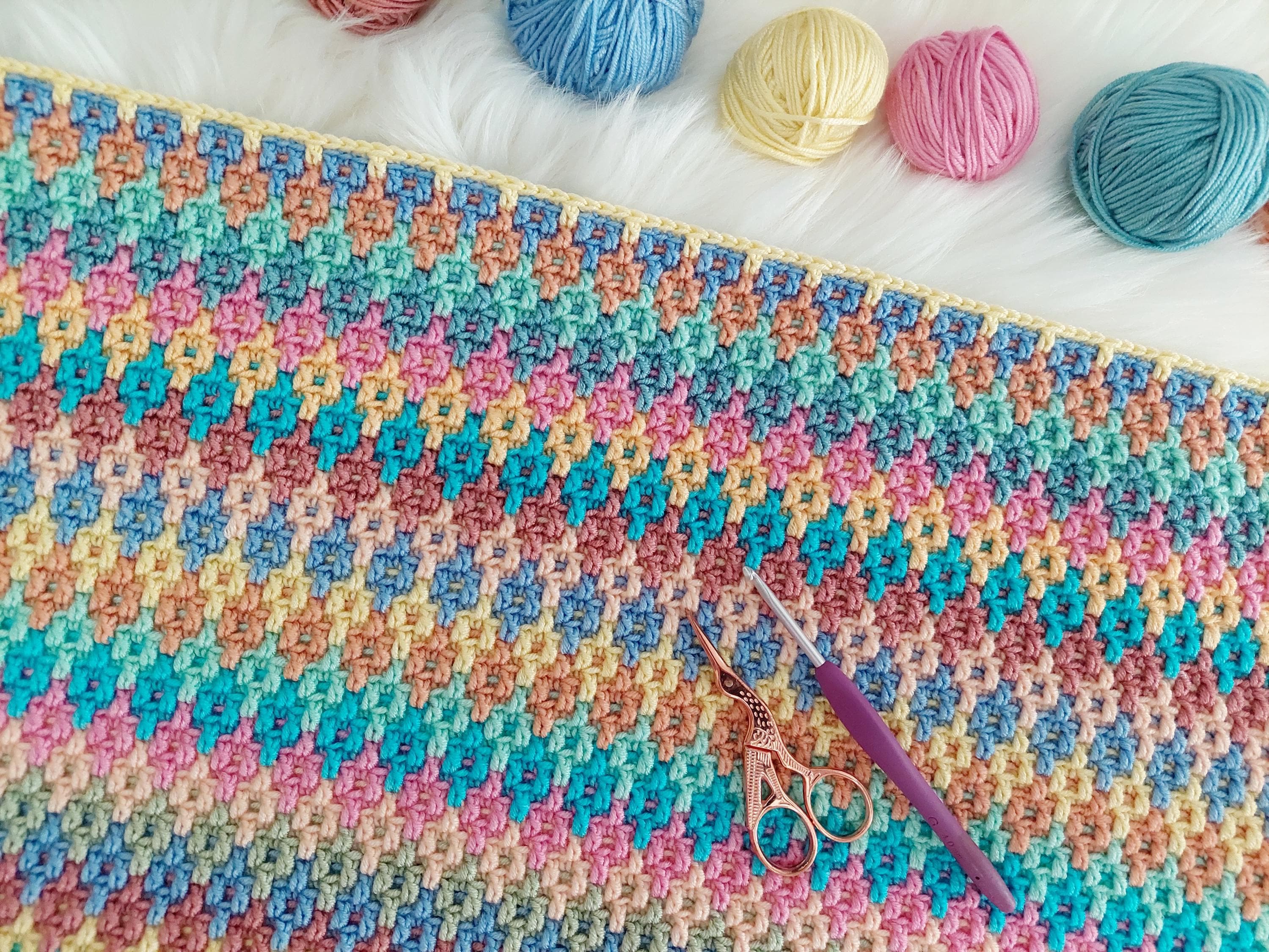Crochet Mini Bean Bean Stitch Crochet Baby Blanket 20 Free Striped