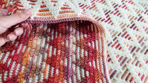 Two-Sided Mosaic ZigZag: Crochet Blanket Pattern. Charts and Written Instructions (PDF)