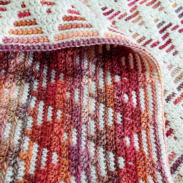 Two-Sided Mosaic ZigZag: Crochet Blanket Pattern. Charts and Written Instructions (PDF)