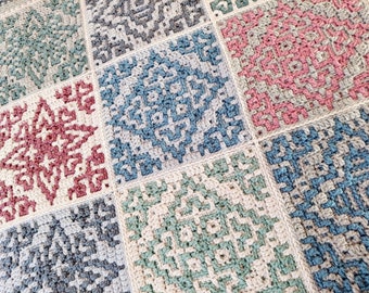 Mosaic Crochet Pattern: Winter Jewels Square Motifs (PDF Pattern)