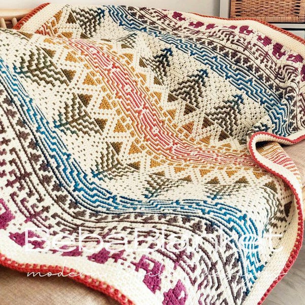 ECHO OF WINTER: Mirror Mosaic Crochet Christmas Blanket pattern, Charts and Written Instructions (pdf)