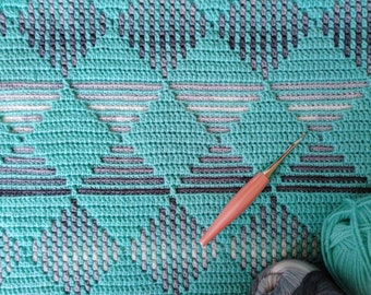Dancing Squares Mosaic Crochet Blanket Pattern: Geometric Afghan (PDF Pattern)