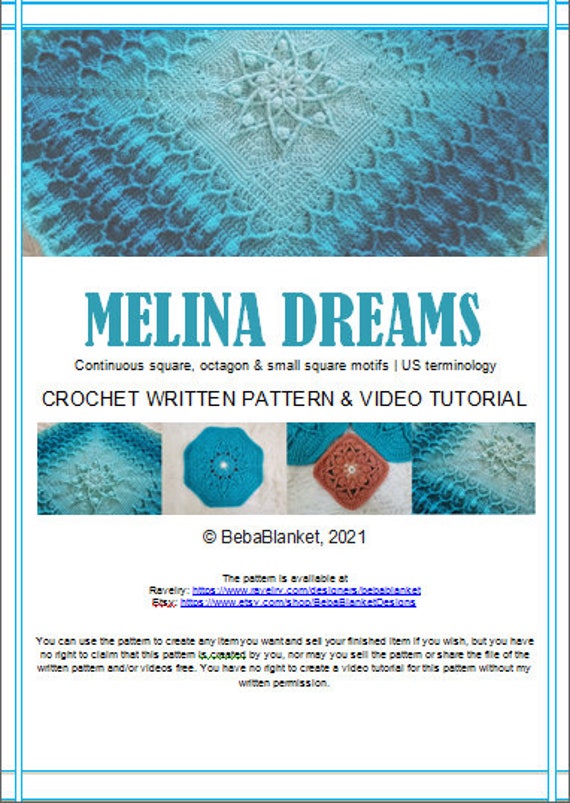 Textured Crochet Afghan/blanket Pattern Melina Written