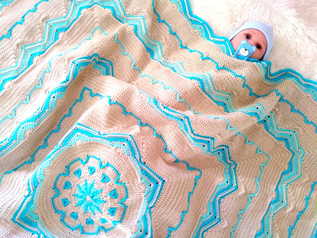 Large Crochet Afghan Pattern Daystar Delight. Written Instructions