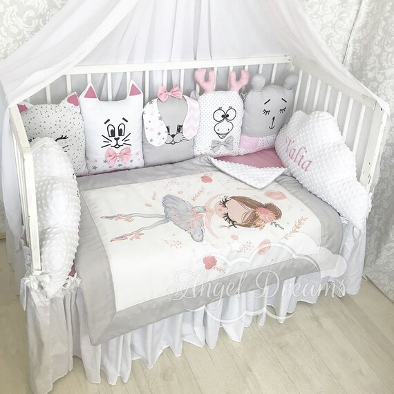 Ballerina Dancer Baby Crib Bedding Set Animal Baby Girl Boy Etsy