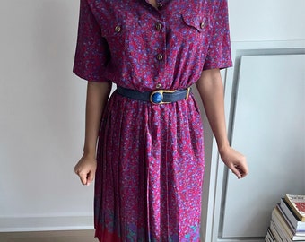 Vintage 80s Printed Dress