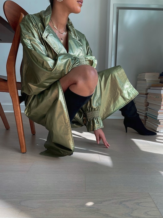Vintage 1980s Metallic Trench/Raincoat