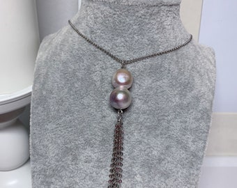 Baroque Perle mit Kette, 925 Silber