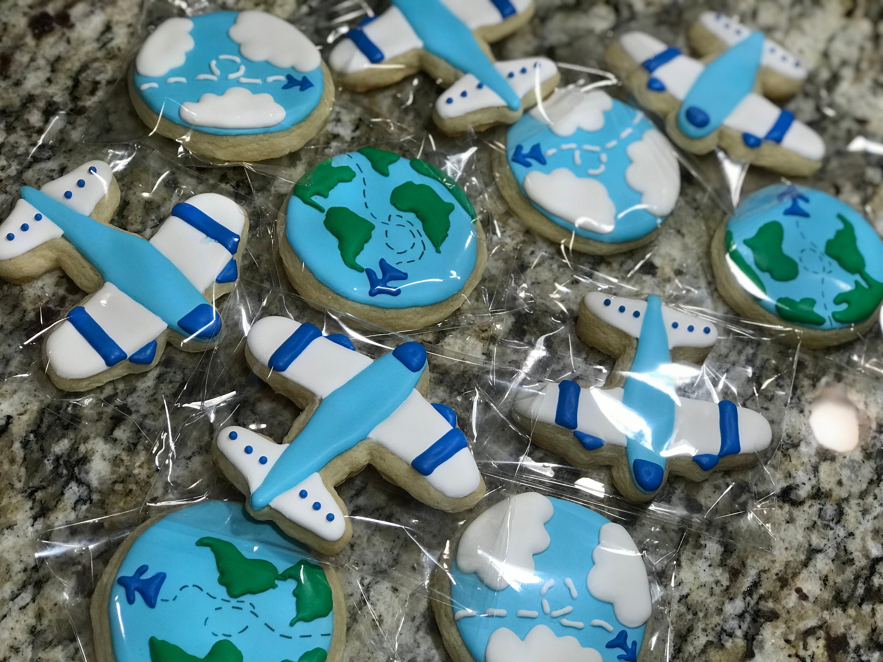 12 Airplane/Aviation Theme Cookies Etsy