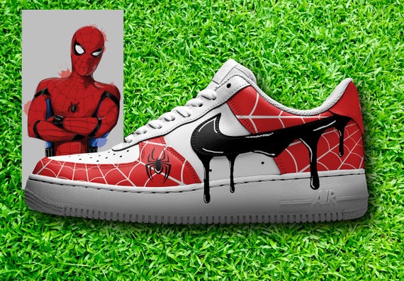 Una vez más Brote Poderoso Spider-Man Air Force 1 Pintado a mano Zapato bajo AF1 para - Etsy México