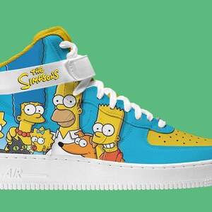 The Simpsons Nike Air Force 1 Donut Custom Shoes Hand Painted