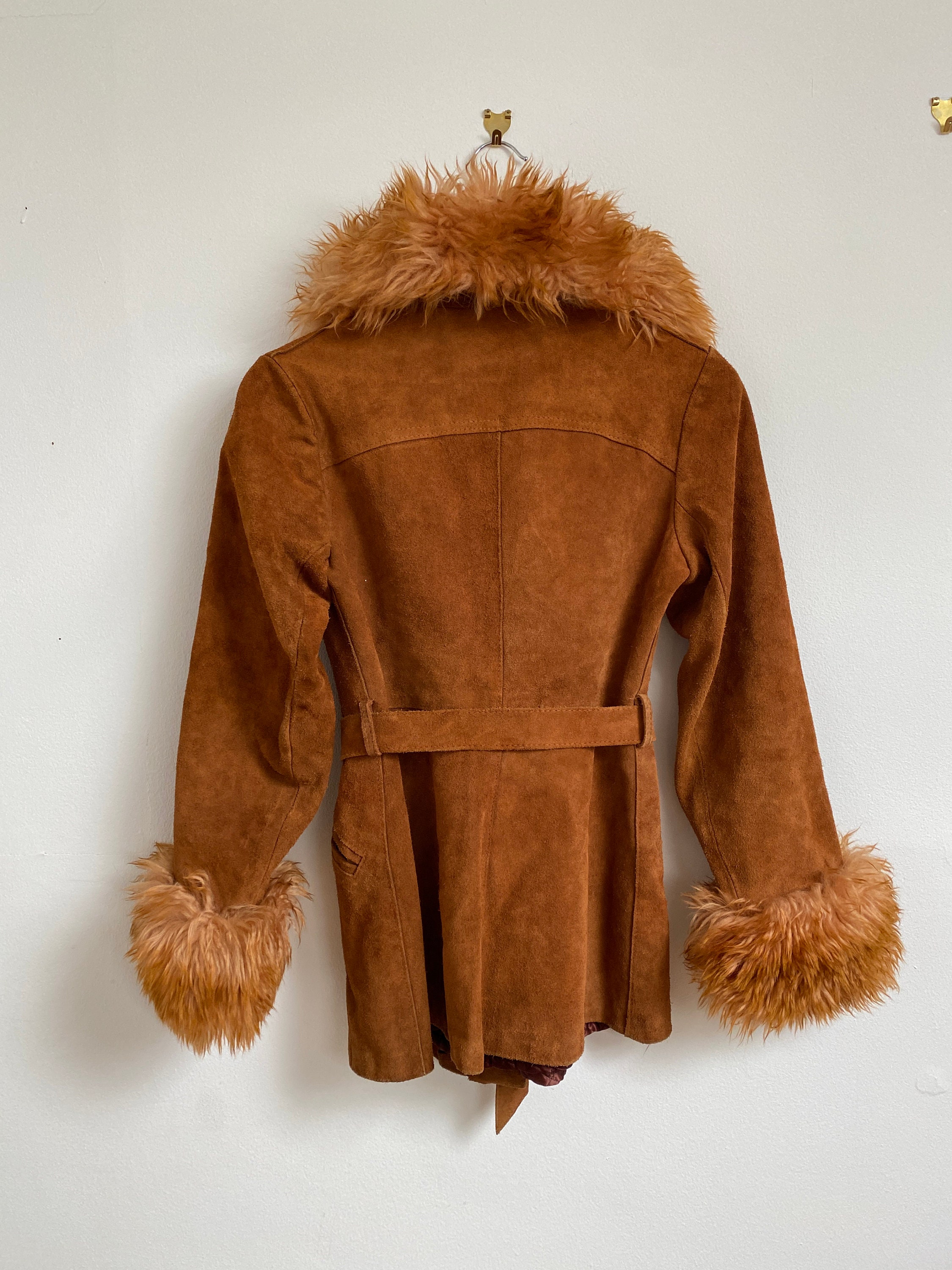 sunsea JOSEPH FELTON COAT ラビットファー Suede 1970s TOPSHOP Fur Collar Jacket Vintage Afghan Hippie