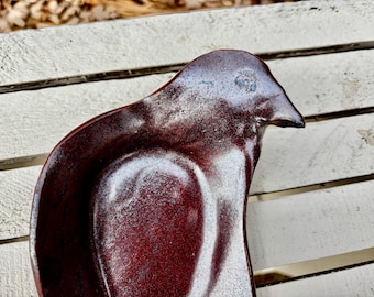 ceramic bird spoon rest, pottery spoon rest, bird spoon rest