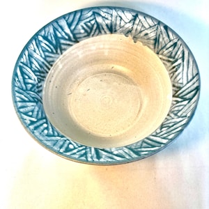 large handmade ceramic bowl, stoneware bread bowl, wheel-thrown ceramic bowl