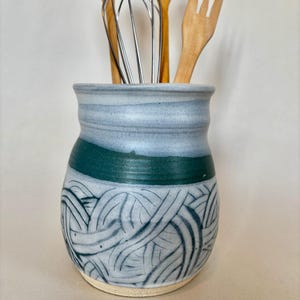 ceramic utensil holder or vase, pottery vase, handmade vase