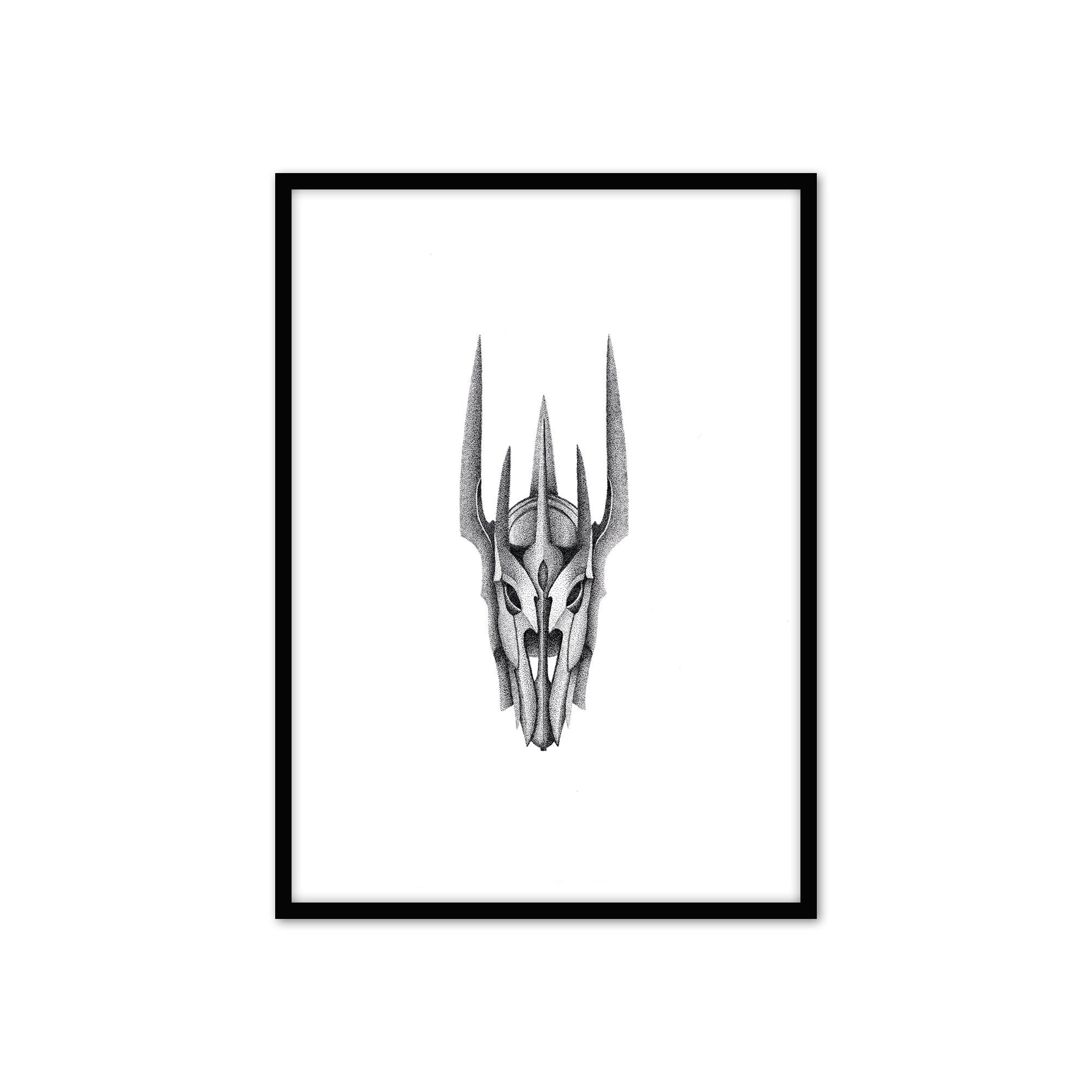 Petite Affiche Casque, Posters Design, Dessin à La Main en Pointillé. Cadre de Décoration, Décoratio