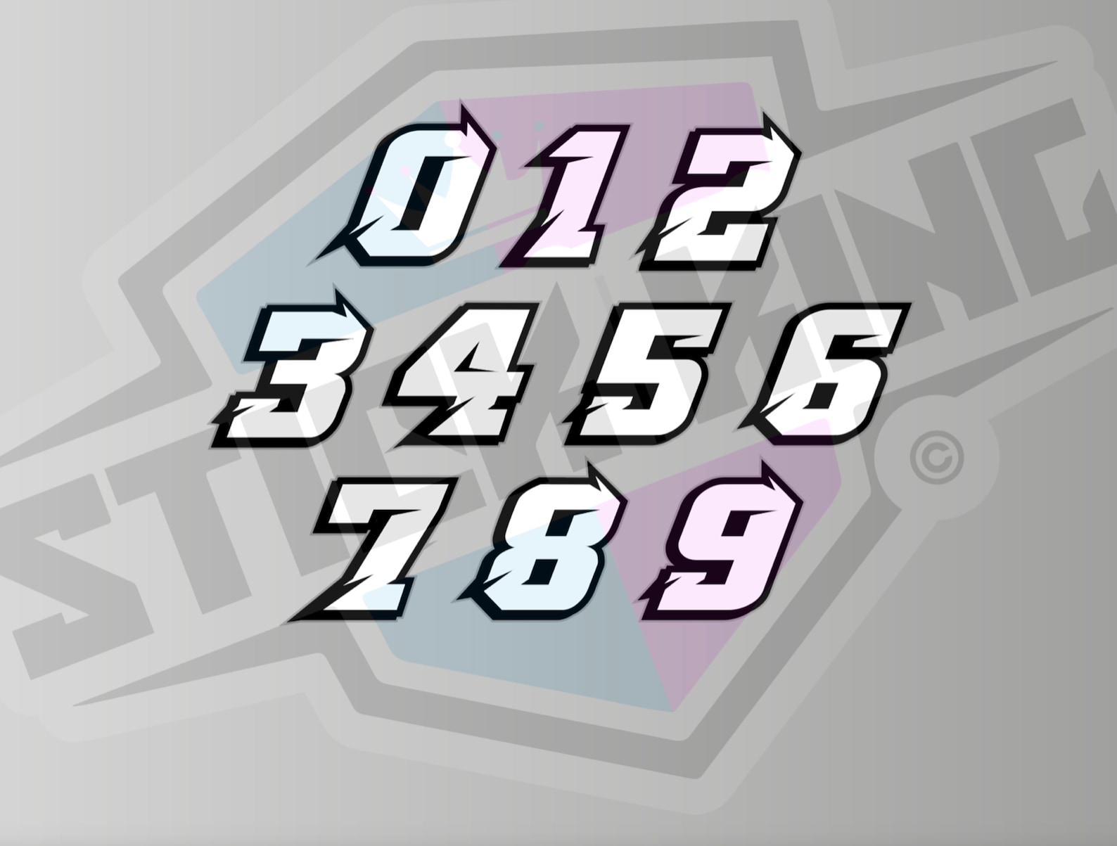 3 X Custom Racing Numbers Vinyl Stickers Decals Race Etsy UK