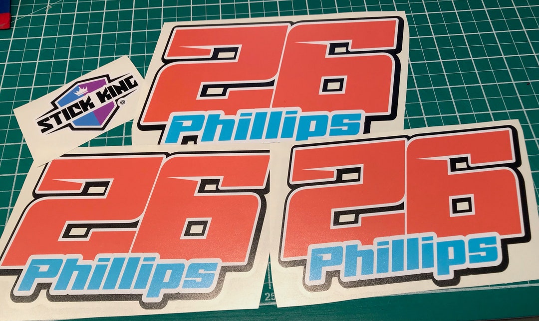 3x Custom Rennnummern & Name Aufkleber – Vinyl, Für Motorräder, Karts, MX, Personalisierbar