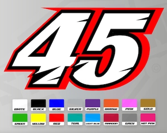 3 X Custom Racing Numbers - Vinyl Stickers Decals - Race Motorcycle Motocross Supercross Nascar Track Dirtbike Kart