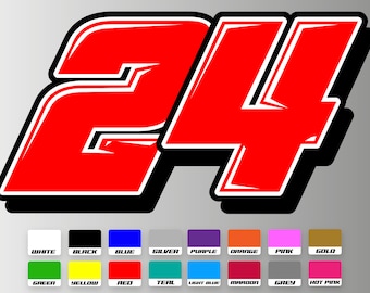 3 X Custom Racing Numbers - Autocollants Vinyle Décalcomanies - Race Moto Motocross Supercross Nascar Track Dirtbike Kart