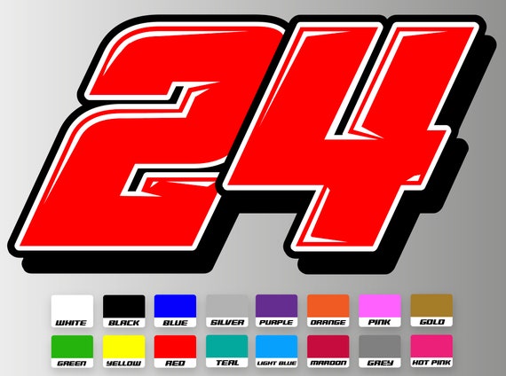 Racing number cheap decals