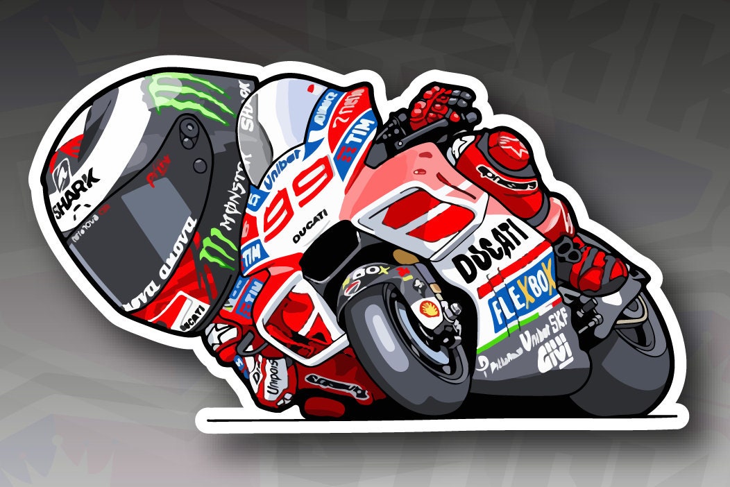 Lorenzo MotoGP Cartoon Racer Motorcycle Sticker Decal Etsy