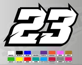 3 X Custom Racing Numbers - Vinyl Stickers Decals - Race Motorcycle Motocross Supercross Nascar Track Dirtbike Kart