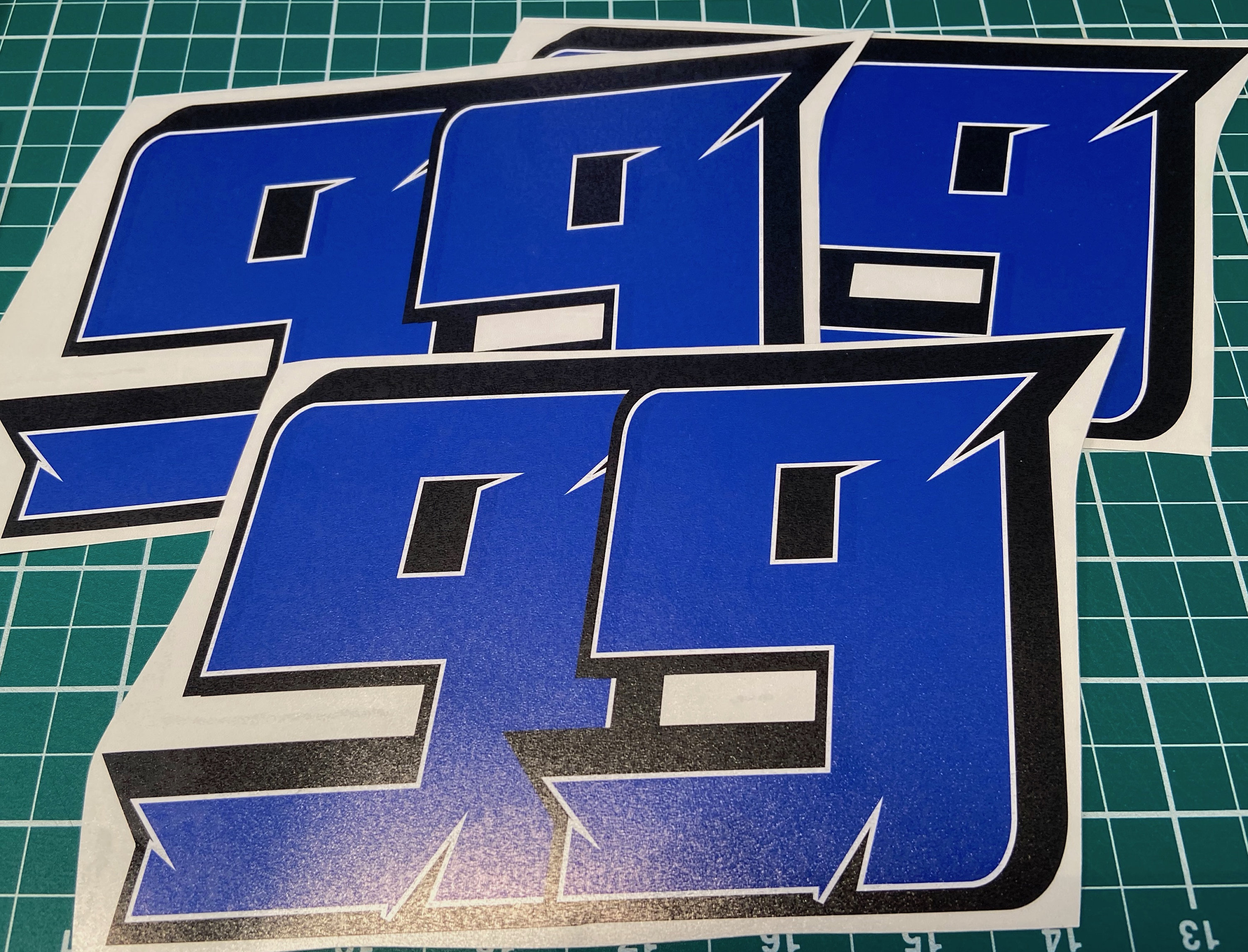 Custom Race Numbers and Name x3 Vinyl Stickers/Decals Motorbike Motorcross 