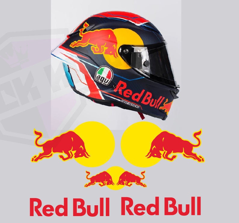 Red Bull Helmet Replica Sponsor Kit Sticker Set for AGV Shoei Etsy