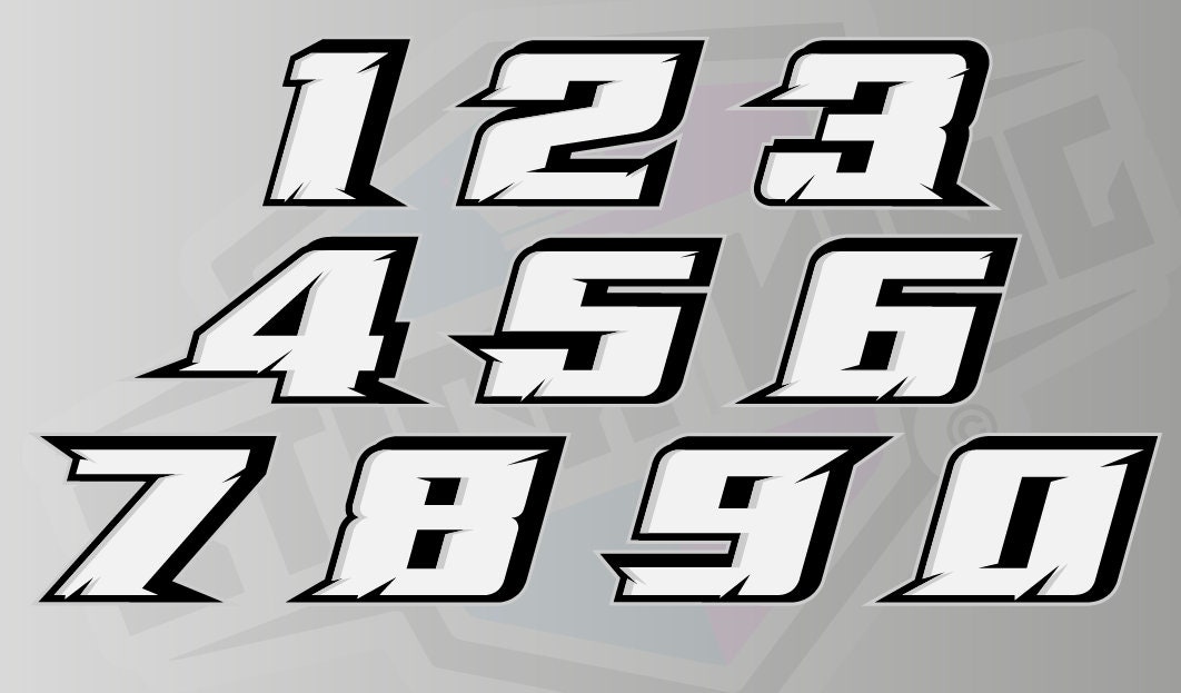 Details about   3 x Custom Race Numbers For Car Bike Motocross Kart Decals Emblems 