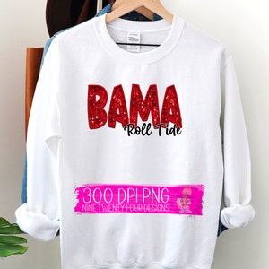 Alabama faux sequin, Alabama faux embroidery,  Bama png, sublimation png, printable png, Alabama png