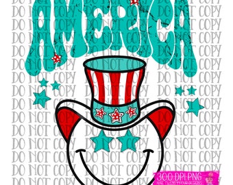 America, Retro July 4th  Sublimation design, 4th of july png