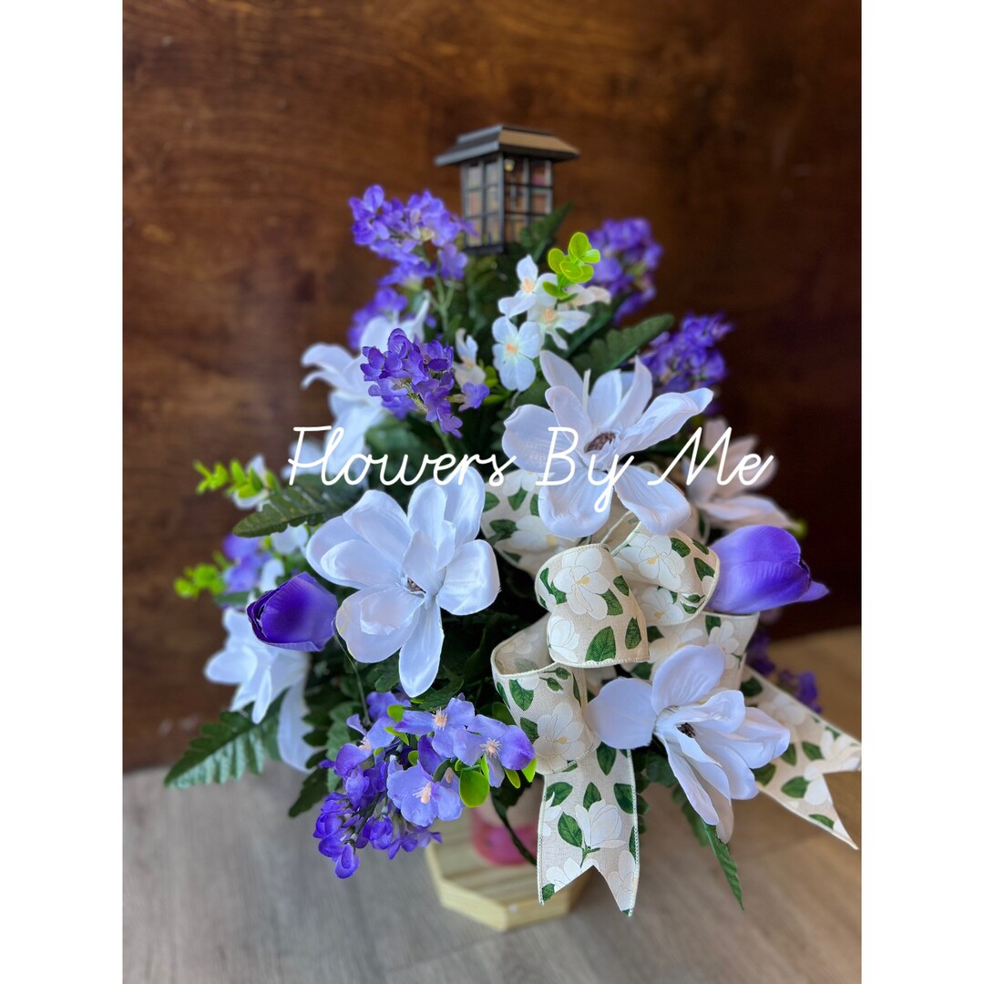 Spring Cemetery Flower Arrangement, Mothers Day Cone for Gravesite